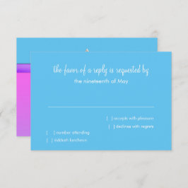 RSVPカードピンクパープルターコイズグラデーション星 招待状