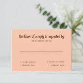 RSVPカードピーチミントグリーンフローラ水彩 招待状 (スタンド正面)