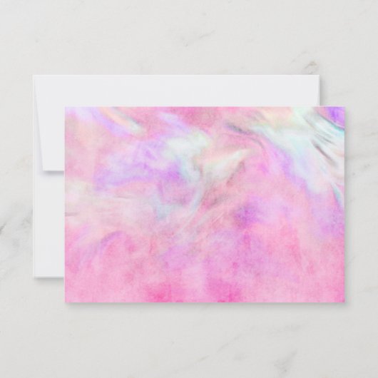RSVPカードホットピンクと紫の絞り染めデザイン 出欠カード (裏面)