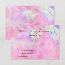 RSVPカードホットピンクと紫の絞り染めデザイン