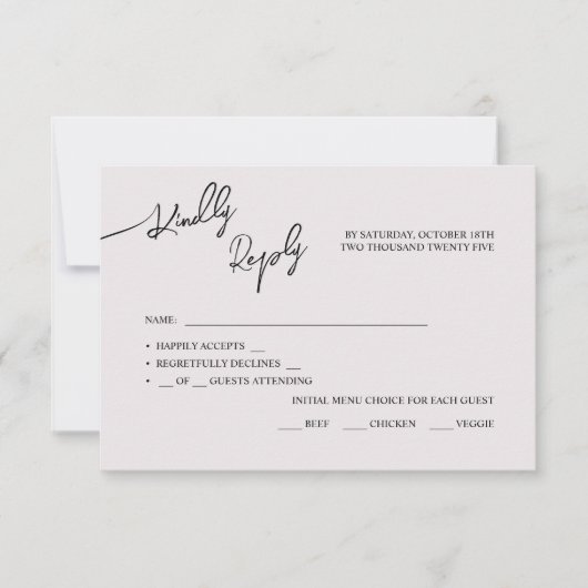 RSVPカードボホシック結婚のパステルカラー。 出欠カード (正面)