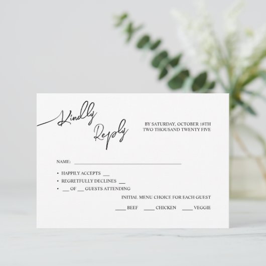 RSVPカードボホシック結婚のパステルカラー。 出欠カード (スタンド正面)