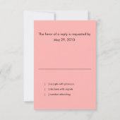 RSVPカードマエレガントークコーラルピンクイエロー 出欠カード (裏面)