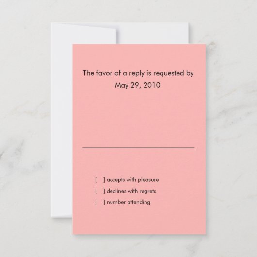 RSVPカードマエレガントークコーラルピンクイエロー 出欠カード (裏面)