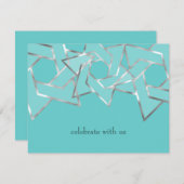 RSVPカードメタリックルックスターオブデイビッド 招待状 (正面/裏面)