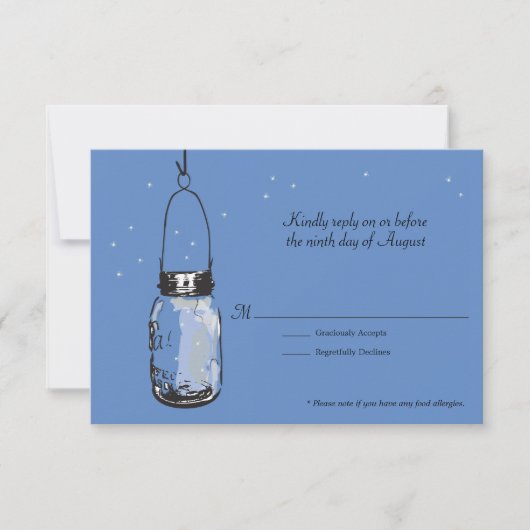 RSVPカードメーソンジャーおよびホタル 出欠カード (正面)