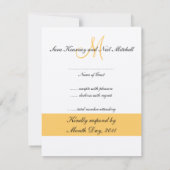 RSVPカードモノグラムヒマワリ黄色 出欠カード (裏面)