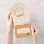 RSVPカード付きサンミゲル結婚式招待状 オールインワン招待状 (貼ってはがせる)