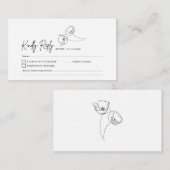 RSVPカード挿入 – ミニマリストポピー暖結婚かい エンクロージャーカード (正面/裏面)