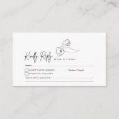 RSVPカード挿入 – ミニマリストポピー暖結婚かい エンクロージャーカード (正面)