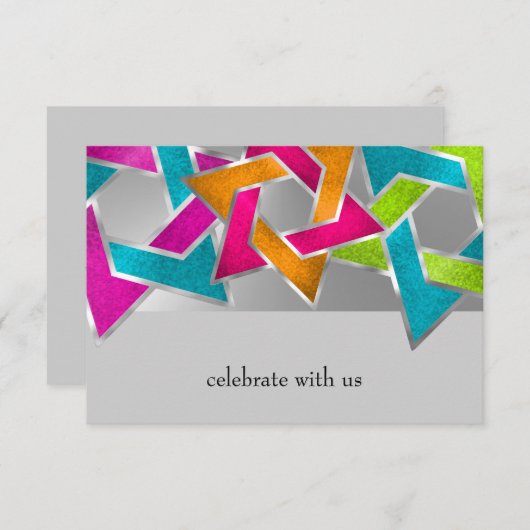 RSVPカード数々のカラー星David Any Color 出欠カード (正面/裏面)