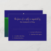 RSVPカード明るい緑と青グラデーション星 招待状 (正面/裏面)