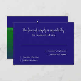 RSVPカード明るい緑と青グラデーション星 招待状