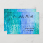 RSVPカード水色ストリークブルースター・オブ・デイビッド 出欠カード (正面/裏面)