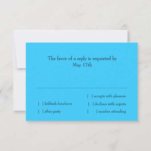 RSVPカード白黒スターのデイビッド任意の色 招待状 (裏面)