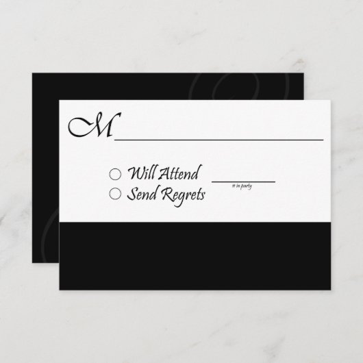 RSVPカード結婚と卒業招待状 出欠カード (正面/裏面)