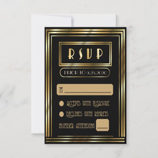 RSVPカード結婚/すべての行事 出欠カード (正面)