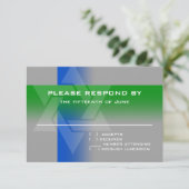 RSVPカード青と緑（任意の色） 出欠カード (スタンド正面)