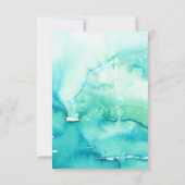 RSVPカード | エレガントフローラ素朴春ターコイズ (裏面)