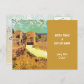 RSVPカード、ファンゴッホ、プロヴァンスのファームハウス インビテーションポストカード (正面/裏面)