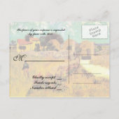 RSVPカード、ファンゴッホ、プロヴァンスのファームハウス インビテーションポストカード (裏面)