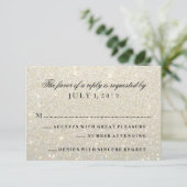 RSVPカード – ホワイト金ゴールドグリットFab (スタンド正面)