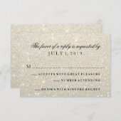 RSVPカード – ホワイト金ゴールドグリットFab (正面/裏面)
