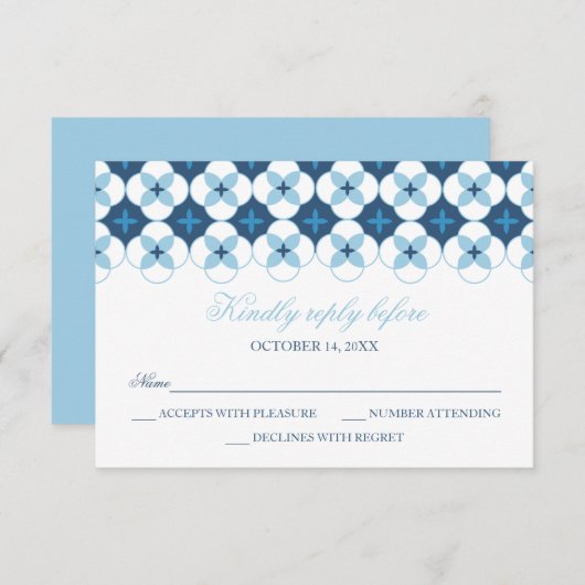 RSVPカード-招待状に洗礼を施す洗礼-男の子 出欠カード (正面/裏面)