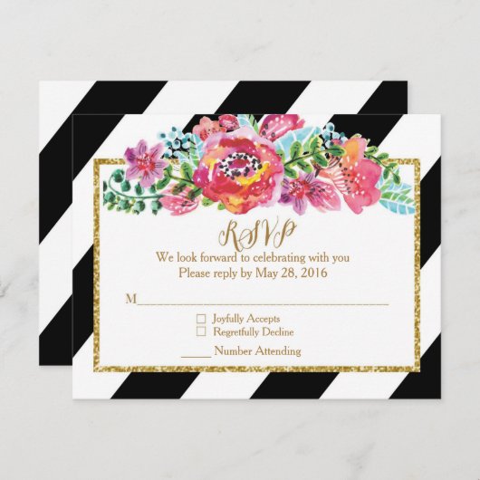 RSVPカード 招待状 (正面/裏面)