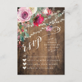 RSVPカード | 素朴フローラストリングラ結婚イト