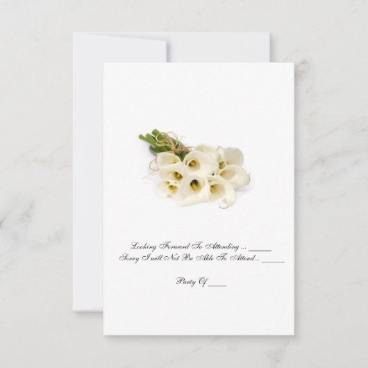 RSVPカード-結婚式招待状の"オランダカイウユリ 出欠カード (正面)