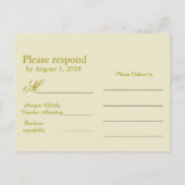 RSVPカード(緑) インビテーションポストカード (裏面)