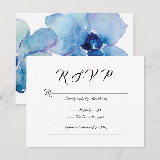 RSVPカード | 青い蘭 (正面/裏面)