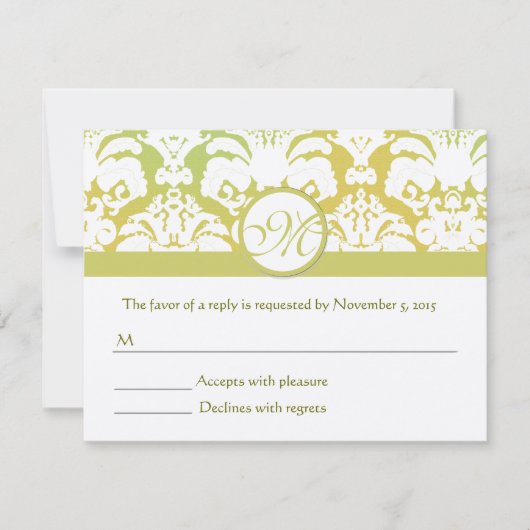 RSVPカード – 5 x 7サイズの初期化が必要 (正面)