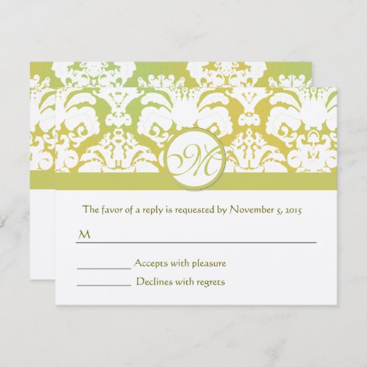 RSVPカード – 5 x 7サイズの初期化が必要 (正面/裏面)