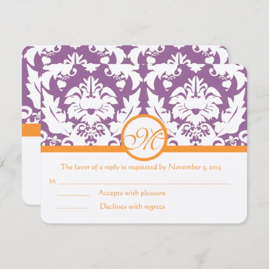 RSVPカード – 5 x 7サイズの初期化が必要 (正面/裏面)