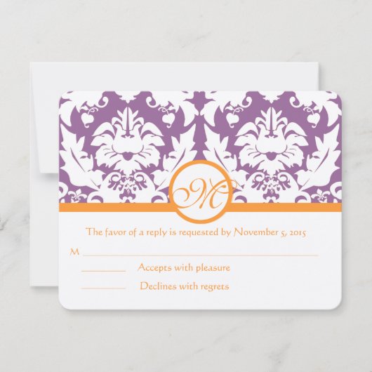 RSVPカード – 5 x 7サイズの初期化が必要 (正面)