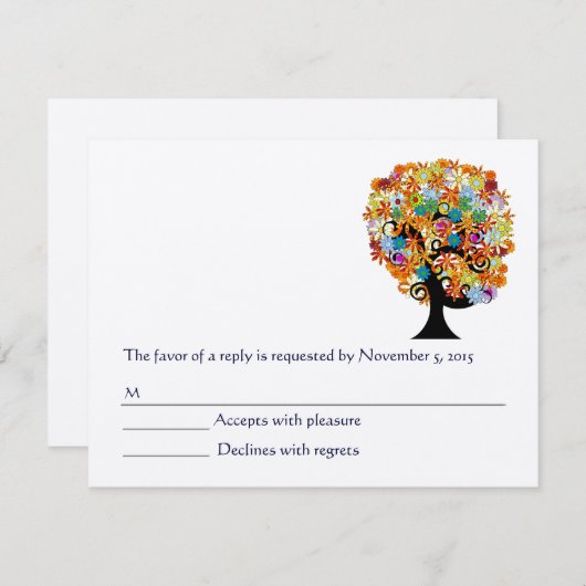 RSVPカード – 5 x 7サイズの初期化が必要 (正面/裏面)