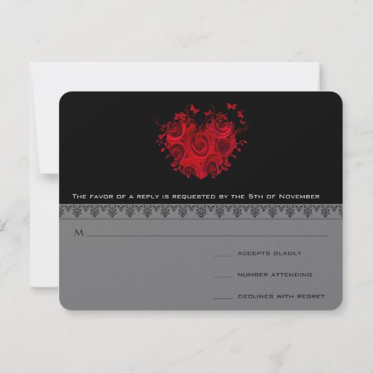 RSVPカード – 5 x 7サイズの初期化が必要 (裏面)