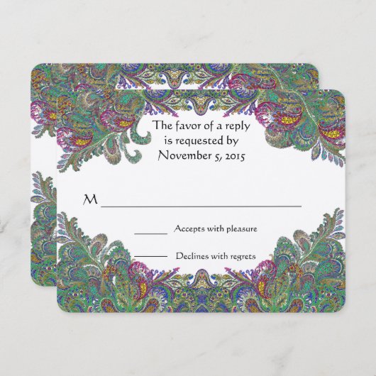 RSVPカード – 5 x 7サイズの初期化が必要 (正面/裏面)