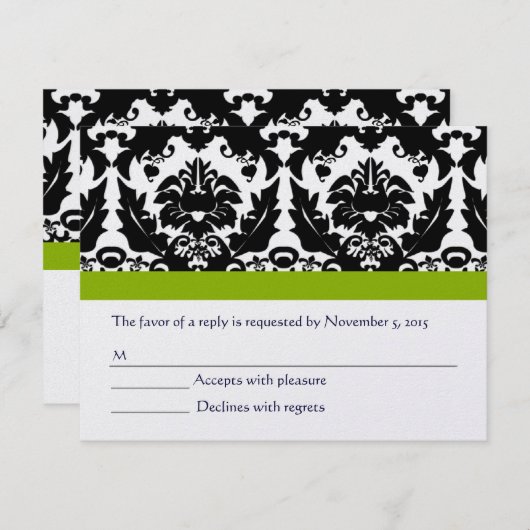 RSVPカード – 5 x 7サイズの初期化が必要 (正面/裏面)