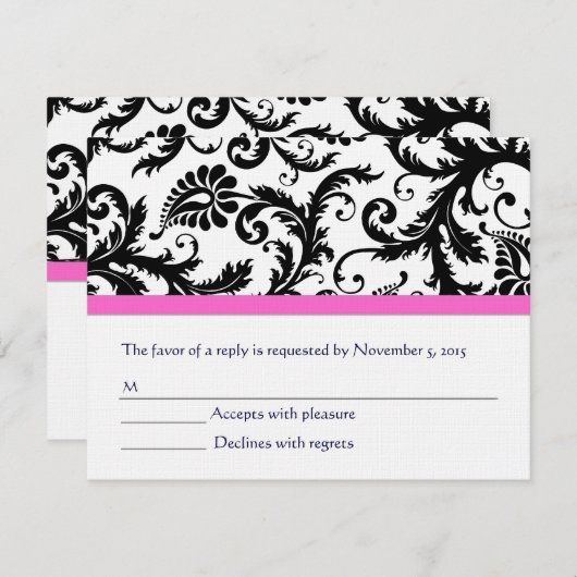 RSVPカード – 5 x 7サイズの初期化が必要 (正面/裏面)