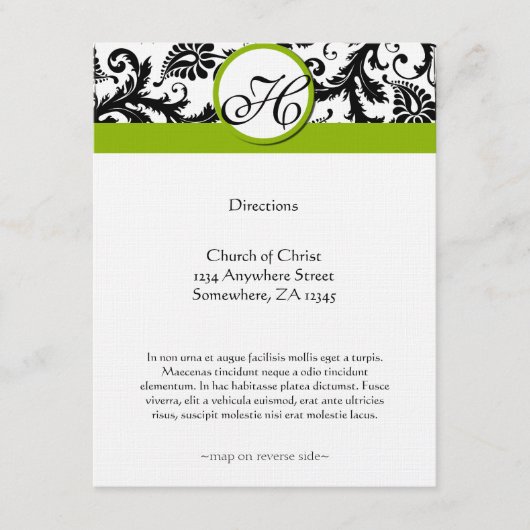 RSVPカード – 5 x 7サイズの初期化が必要 エンクロージャーカード (正面)