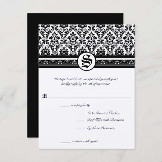 RSVPカード – 5 x 7サイズの初期化が必要 招待状 (正面/裏面)