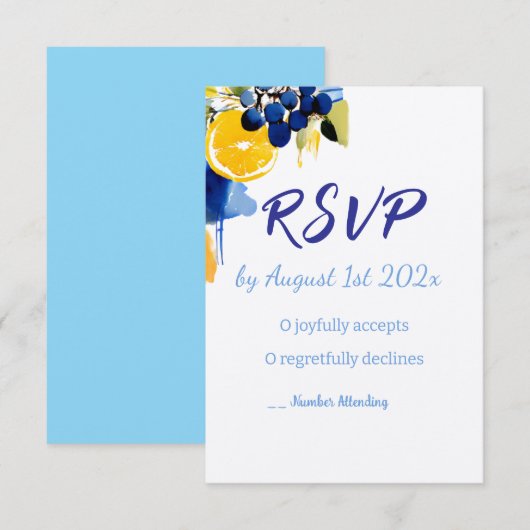 RSVPカード「La Dolce Vita」 出欠カード (正面/裏面)