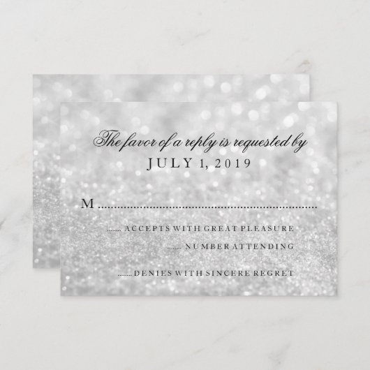 RSVPカード – Lit Silver Glit Fab (正面/裏面)