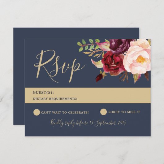 RSVPカード – Lucy Suite (正面/裏面)