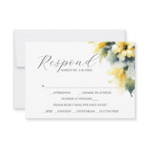 RSVPカード（Meal Choice BlueおよびYellow付き）