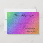 RSVPカードSilver Starカラフル付き非常に虹 出欠カード (裏面)