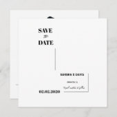 RSVPカーモダンドへのミニマルな白黒スキャン (正面/裏面)